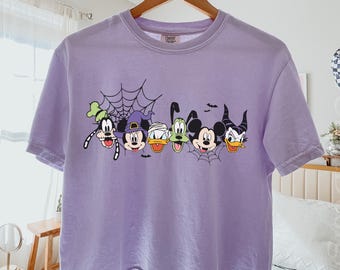 Comfort Colors® Mickey and Friends Halloween Cropped, Disney Halloween Crop, Disneyland Costume Party Boxy Tee, Mickey and Minnie Halloween