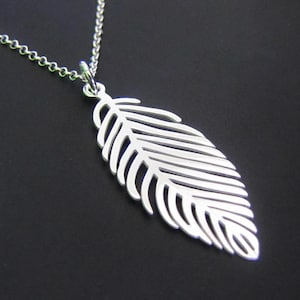 Sterling Silver Leaf Necklace, Pendant Necklace, Jewelry, Gift for her