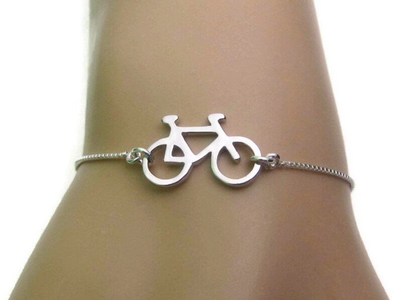 Jewelry Sterling Silver Bracelet Bicycle Bracelet Adjustable Bracelet Gift for Her