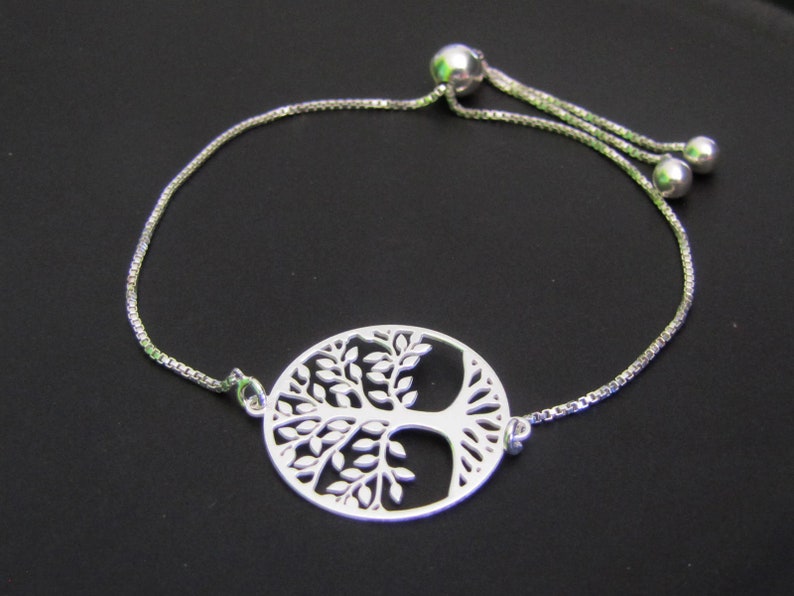 Tree of Life Bracelet Gift for Her Sterling Silver Tree of life Bracelet Tree Jewelry Friendship Bracelet Adjustable bracelet