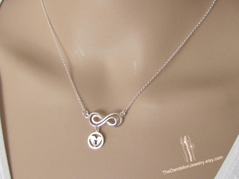 Gift Sterling Silver Necklace Initial Necklace Jewelry Personalized Infinity Necklace