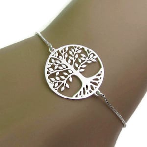 Tree of Life Bracelet, Sterling Silver Tree of life Bracelet, Tree Jewelry, Friendship Bracelet, Gift for Her, Minimalist bracelet