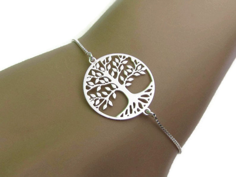 Tree of Life Bracelet Gift for Her Sterling Silver Tree of life Bracelet Tree Jewelry Friendship Bracelet Adjustable bracelet