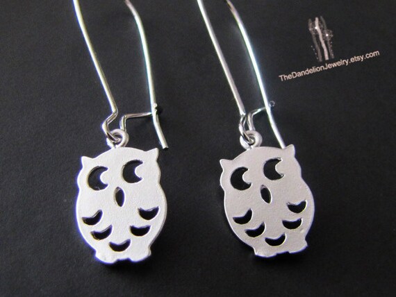 Items similar to SALE 10% OFF: Cute Owl Earrings Dangle Earrings Drop ...