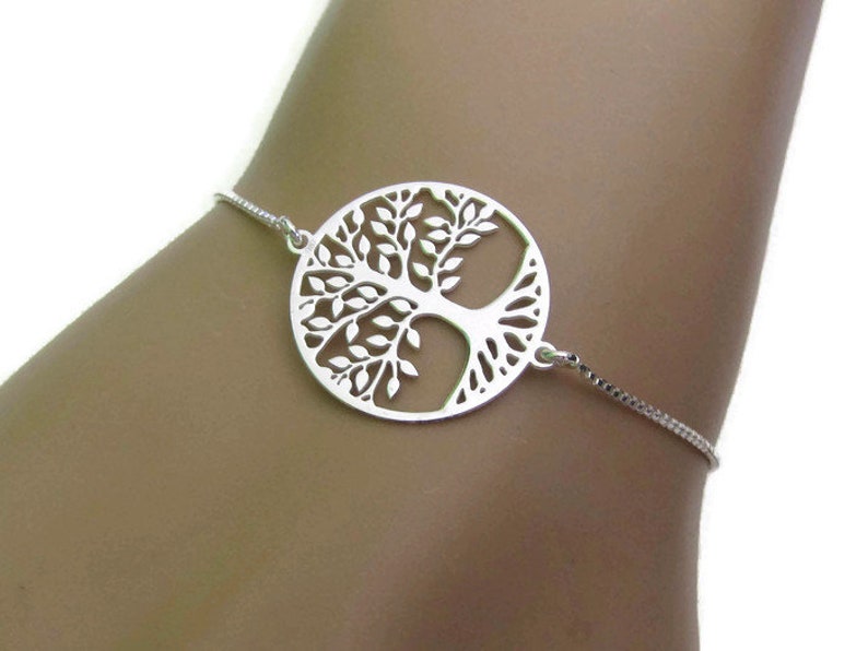 Tree of Life Bracelet Gift for Her Sterling Silver Tree of life Bracelet Tree Jewelry Friendship Bracelet Adjustable bracelet
