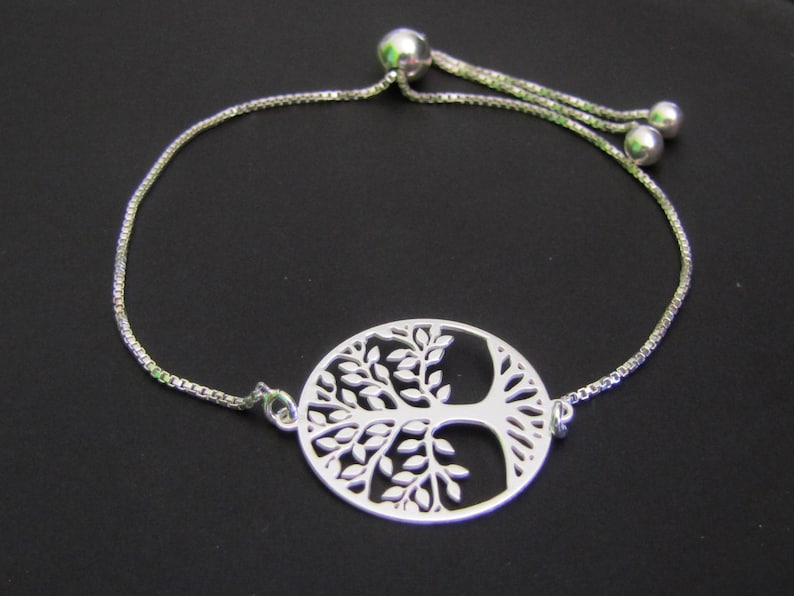 Tree of Life Bracelet Gift for Her Sterling Silver Tree of life Bracelet Tree Jewelry Friendship Bracelet Adjustable bracelet