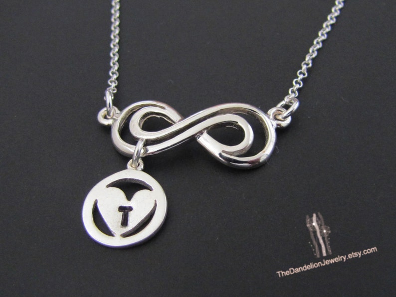 Gift Sterling Silver Necklace Initial Necklace Jewelry Personalized Infinity Necklace