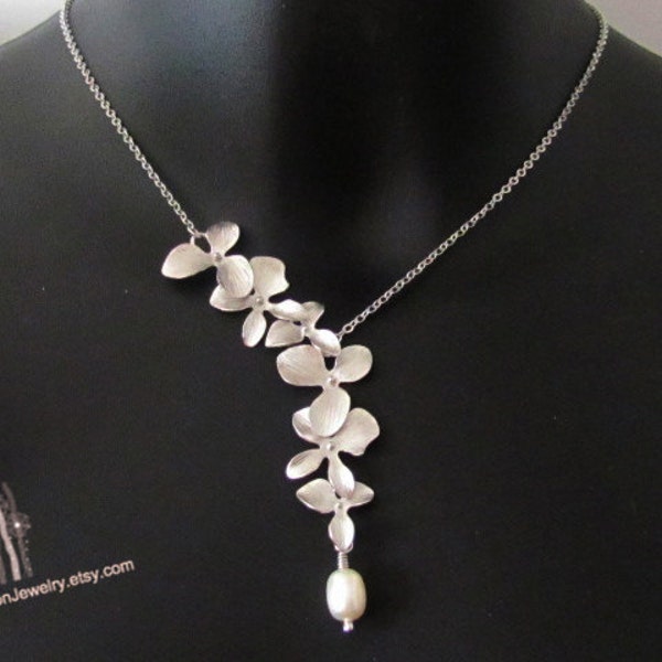 RESERVADO PARA OFELIA - Collar de flores, Regalo de dama de honor, Collar de dama de honor, Joyería de boda, Collar de bodas, Tarjeta de mensaje