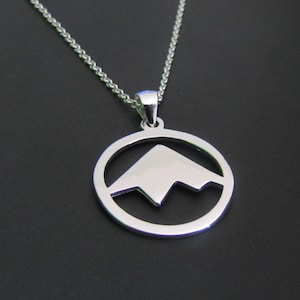 Mountain Necklace, Sterling Silver Necklace, Charm Necklace, Jewelry, Gift for her, Minimalist Necklace