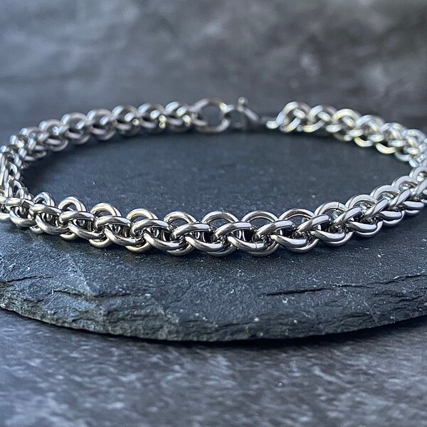 Stainless Steel Chainmaille Bracelet - JPL3 Bracelet - Chainmail Jewelry - Jens Pind Linkage