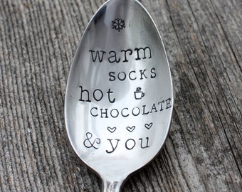 Hand Stamped "Favourite Things" Spoon, Vintage spoon hand stamped with your message