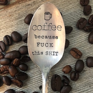 Coffee Lover vintage Cuillère à repasser estampillée à la main