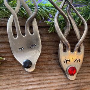 Fork reindeer ornament / up cycled Fork Christmas Ornament / Hand Stamped Ornament / Christmas Ornament / Christmas tree ornament image 7