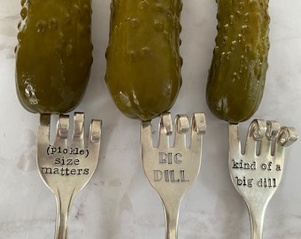 Hand Stamped "Pickle" fork, vintage hand stamped pickle fork