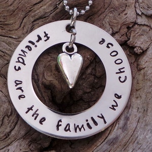 Hand Stamped Friendship Necklace, friend gift