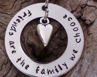 Hand Stamped Friendship Necklace, friend gift