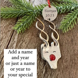 Fork reindeer ornament / up cycled Fork Christmas Ornament / Hand Stamped Ornament / Christmas Ornament / Christmas tree ornament image 10