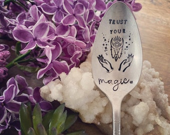 Trust your magic hand stamped vintAge spoon, hand stamped spoon, magic, trust your magic
