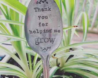 Hand Stamped Teacher appreciation plant markers