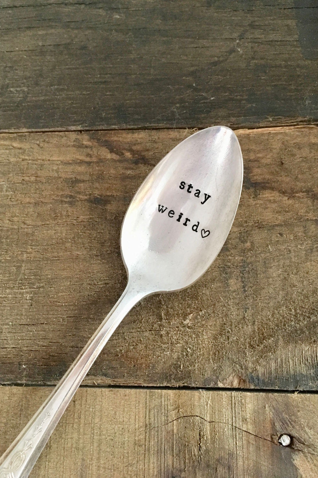 Hand Stamped stay Weird Spoon, Vintage Hand Stamped Tea Spoon Etsy Canada