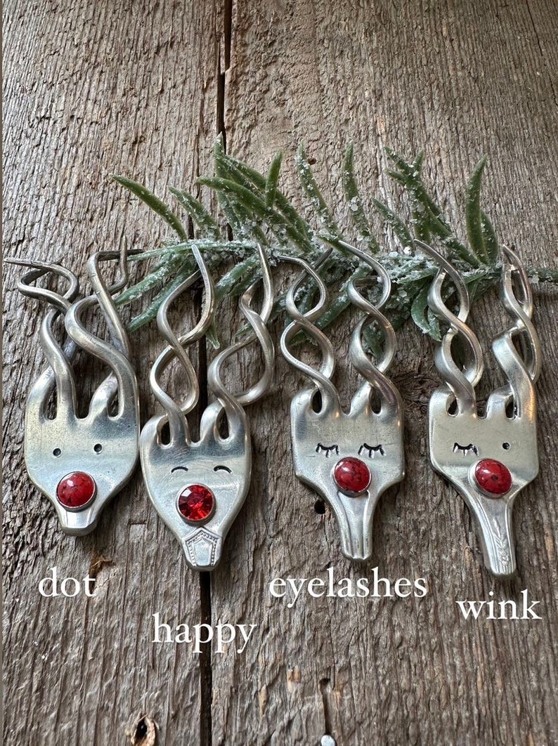 Fork reindeer ornament / up cycled Fork Christmas Ornament / Hand Stamped Ornament / Christmas Ornament / Christmas tree ornament image 8