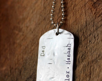 Dads Dog Tag - Personalized Hand Stamped Stainless Steel Dog Tag