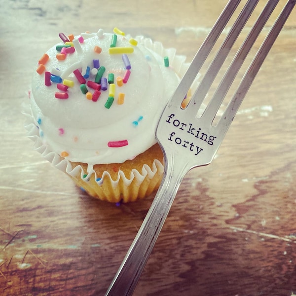 Birthday Cake Fork Etsy