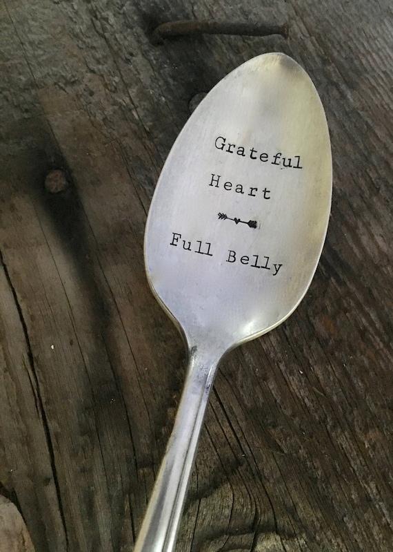 Hippie heart hand stamped vintAge teaspoon