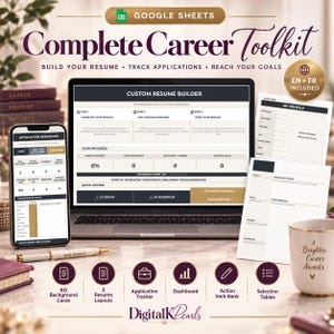 Google Sheets Resume Builder & Job Application Tracker | Complete Career Toolkit, CV Template, Job Search Planner, Dashboard | EN + FR