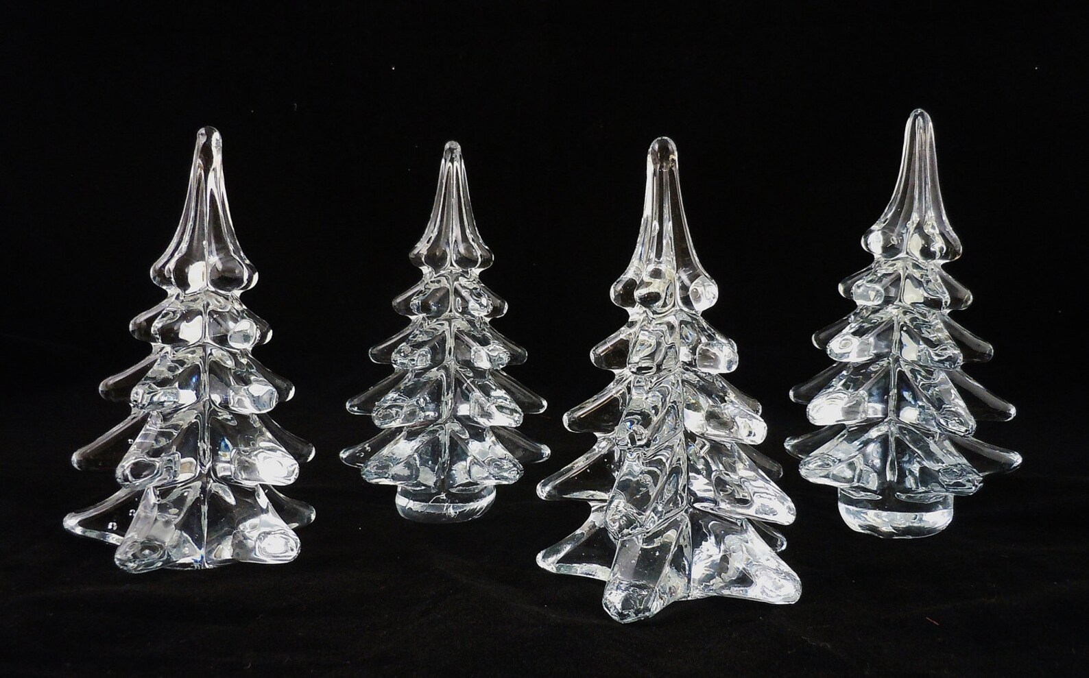 Vintage Lot of 4 Clear Glass Christmas Trees Etsy