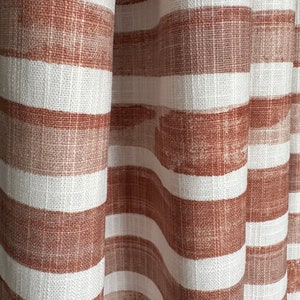 Made USA Curtains, Potters Wheel (clay type color) Nelson Stripe Cotton Curtains - Made to Order