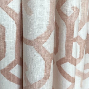 USA Curtains, Jing Blush Cotton Curtains, Cafe Kitchen Curtains, Dining Room Curtains, Living Room Curtains - Made to Order