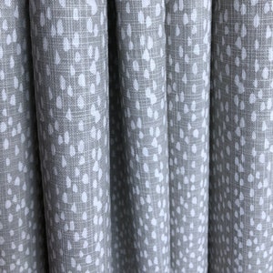 Made USA Curtains, Riverbed French Grey, Light Grey Curtains, Cafe Kitchen Curtains, Office Curtains - Made to Order