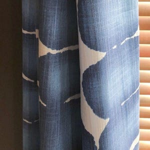 6 Colors, Shibori Curtains, Blue Green Charcoal Yellow Rust, Rod Pocket or Pinch Pleat, 1 Panel