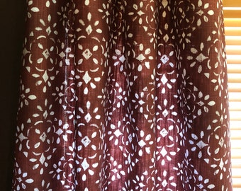 Pair Ecru Curtains Iron Hill Canvas Slub linen-appearance