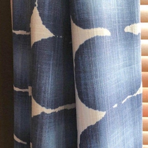 6 Colors, Shibori Gradient Dot Curtains, Blue, Green, Blush, Charcoal, Yellow, Rust