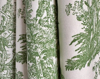 6 Colors, Colonial Jamestown Toile Curtains, Cafe Kitchen Panels, Window Treatments, Rod Pocket or Pinch Pleat, 1 Panel