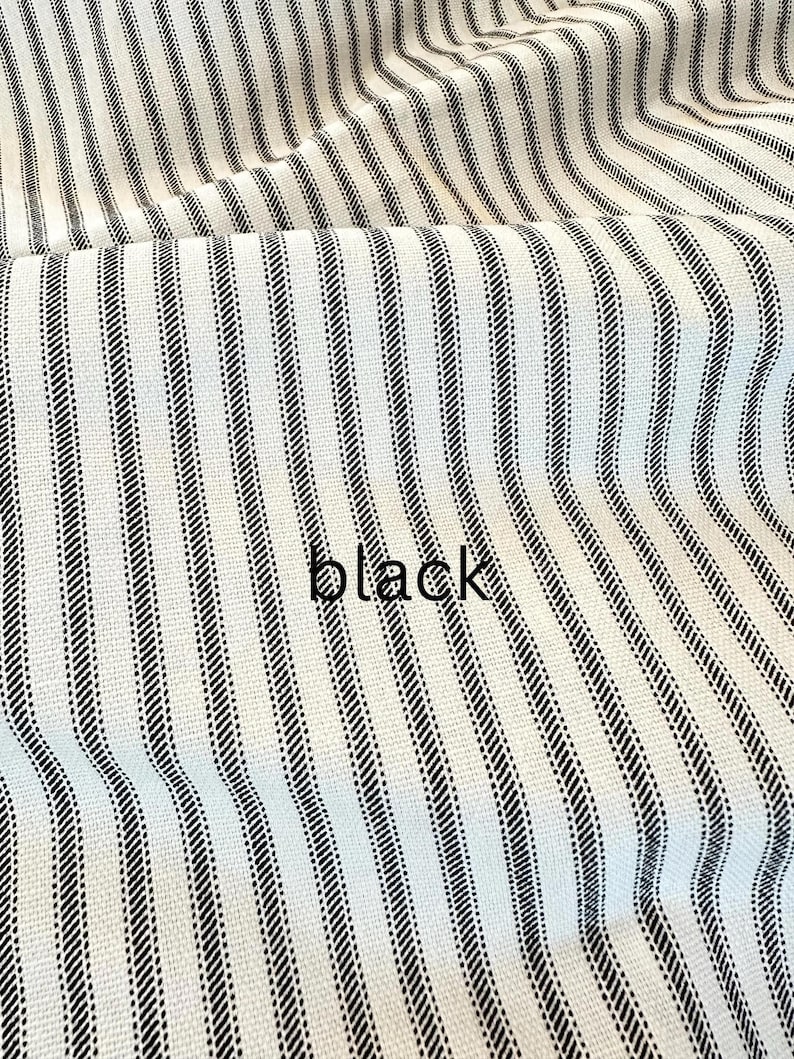 7 Colors, Classic Ticking Farmhouse Curtains, Cafe Kitchen Panels, Window Treatments, Rod Pocket or Pinch Pleat, 1 Panel image 8