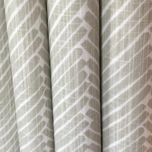 Pair of Curtains, Griffen Fog Taupe Grey, Medium Weight Cotton Slub Linen Look, Blackout or Cotton Lining Options