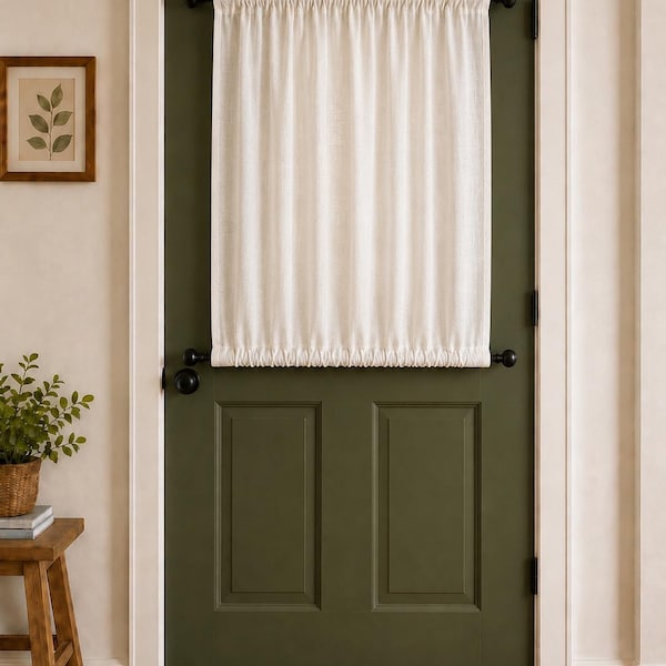 Front Door Window Curtain, Multiple Fabrics and Colors, Rod Pockets, 1 Panel