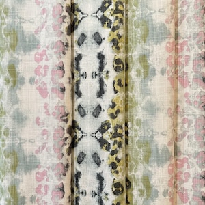Curtain Panels, Watercolor Mali Impressions, Cotton Slub, Rod Pocket/Pinch Pleat - 1 Panel, Light Blue Pink Lime