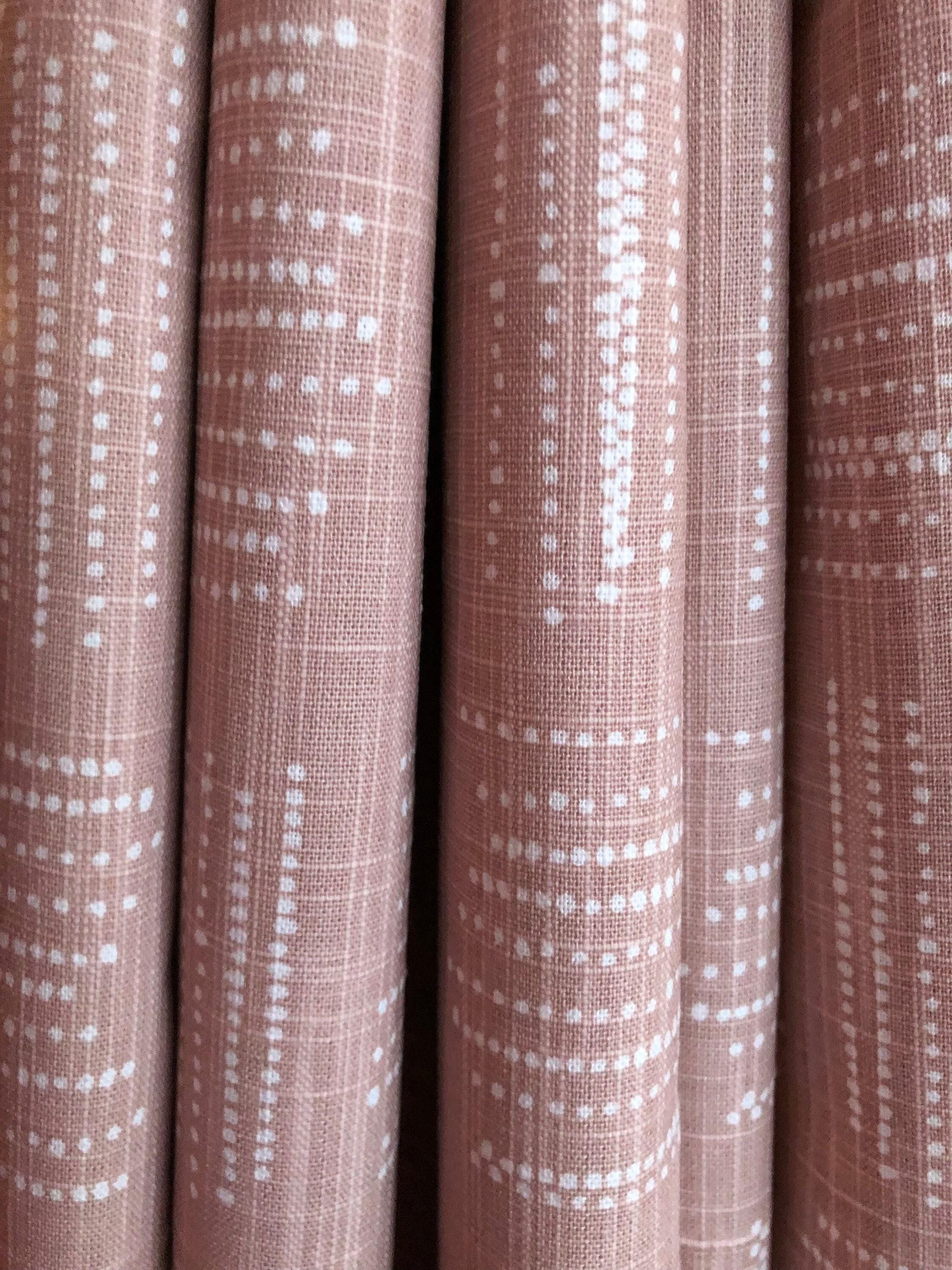 Pair of Curtains, Brave Blush, Medium Weight Cotton Slub Linen Look, Blackout or Cotton Lining Options