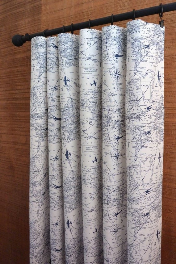 Airplane Air Traffic Premier Navy White Curtains fice Baby Nursery Room Window Treatments il 570xN dyam