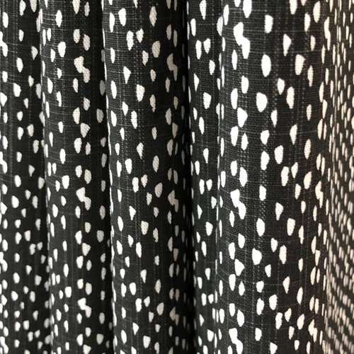 Curtains Boho Cotton Curtains in 2 Colors Ink Charcoal Black - Etsy
