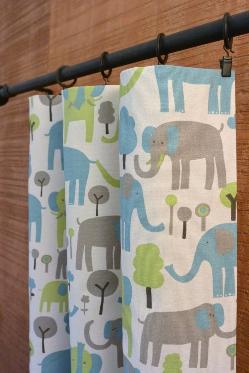 Curtains Elephant Curtain Panels Kids Nursery Baby Room Etsy