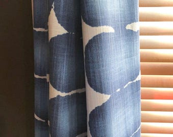 6 Colors, Shibori Gradient Dot Curtains, Blue, Green, Blush, Charcoal, Yellow, Rust, Rod Pocket or Pinch Pleat, 1 Panel