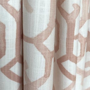 Curtain Panel, Jing Blush, Medium Weight Cotton Slub Linen Look, Lining Options Blackout or Cotton