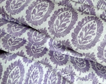 Orchid Lynn Floral Curtains, Purple Cafe Kitchen Panels, Rod Pocket or Pinch Pleat, 1 Panel