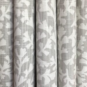 Curtain Panel, Sea Tumble Grey, Medium Weight Cotton Slub Linen Look, Lining Options Blackout or Cotton