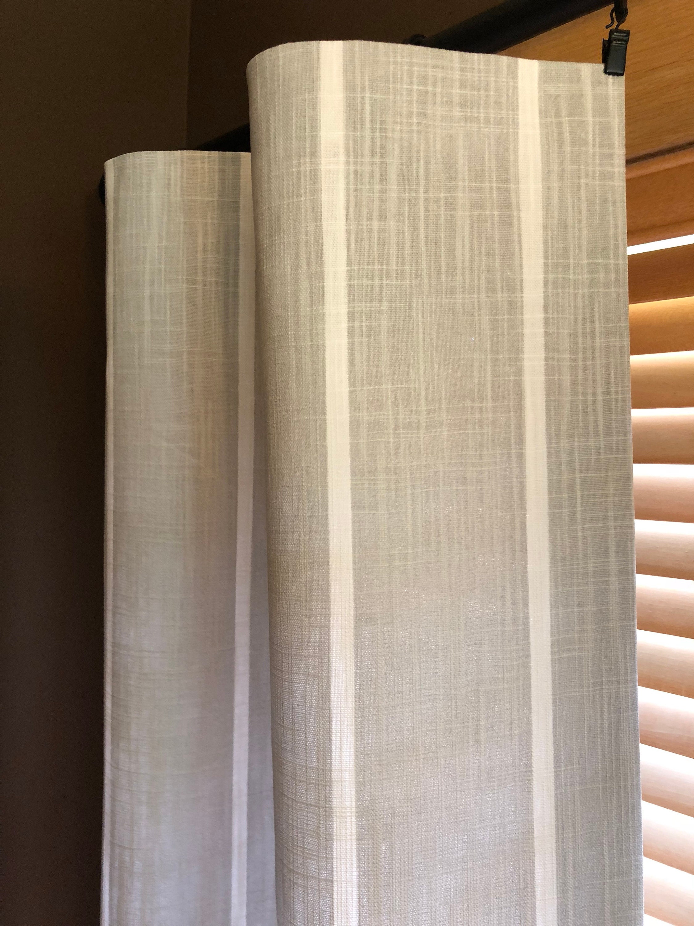 grey striped shower curtains